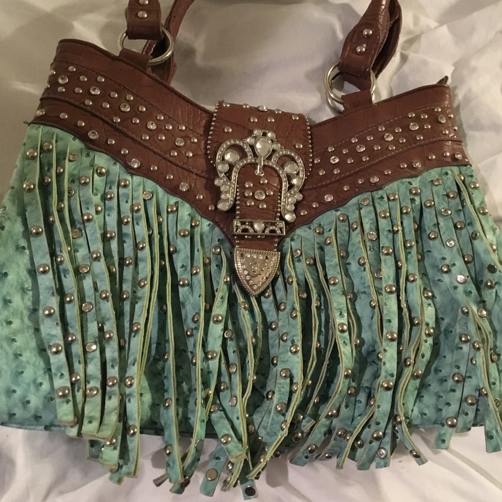 Fringe Purse with embellishments and bling